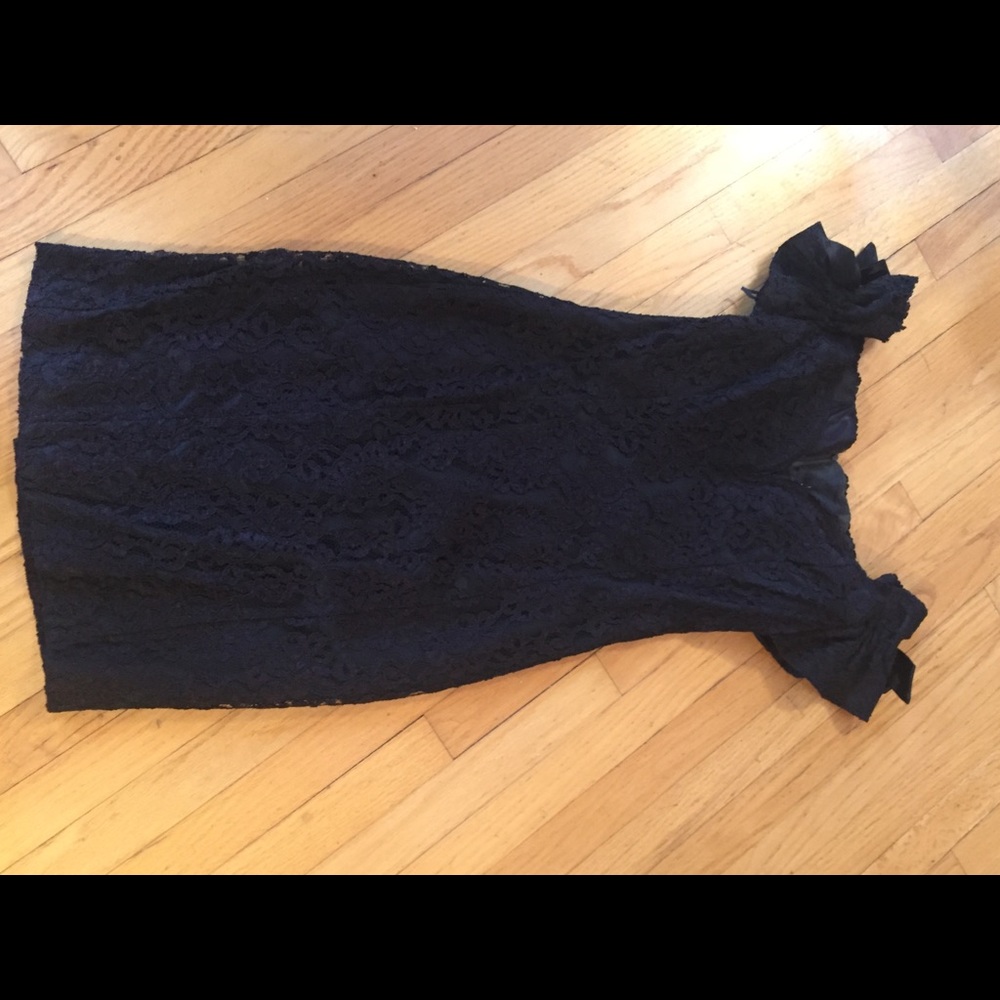 Black lace cocktail dress